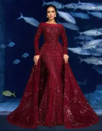 shein-bordowa-maxi-sukienka-dlugi-rekaw-zdobienie-cekiny-s06-xl
