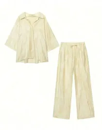 shein-zolty-komplet-koszula-spodnie-s06-m