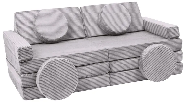 SOFA MODUŁOWA DLA DZIECKA SAMOCHÓD Z KIEROWNICĄ SZTRUKS PIANKOWA KLOCKI