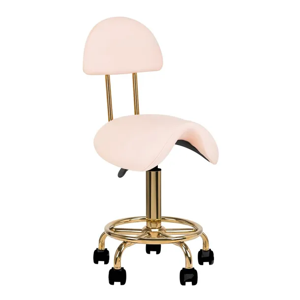 Taboret kosmetyczny 6001-G złoto - różowy 2 gat