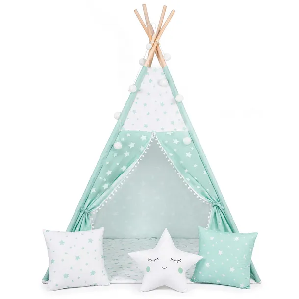 TIPI namiot wigwam dla dzieci TEEPEE Girlanda Poduszki Stabilizator Nukido