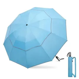 parasol-skladany-automatyczny-odwrocony-odblaskowy-pasek-etui-niebieski