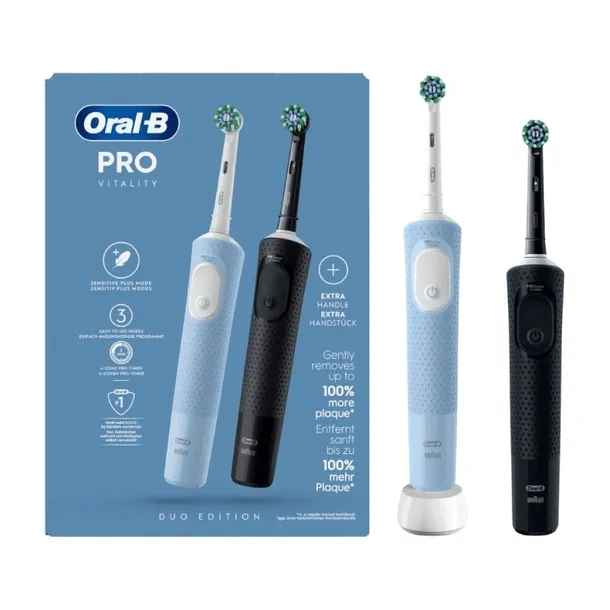 Szczoteczki do zębów Oral-B Vitality 2 szt Pro D103 Duo Czarna i Niebieska