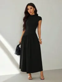 shein-czarna-maxi-sukienka-krotki-rekaw-s09-m