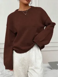 flirla-brazowy-sweter-oversize-okragly-dekolt-pk01-m