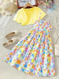 shein-sukienka-kwiaty-ramiaczka-bolerko-komplet-pk01-134-140