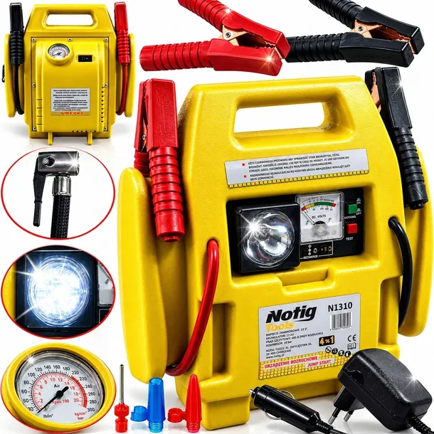 JUMP STARTER SAMOCHODOWY URZĄDZENIE ROZRUCHU ROZRUCHOWE ROZRUCH BOOSTER 4w1