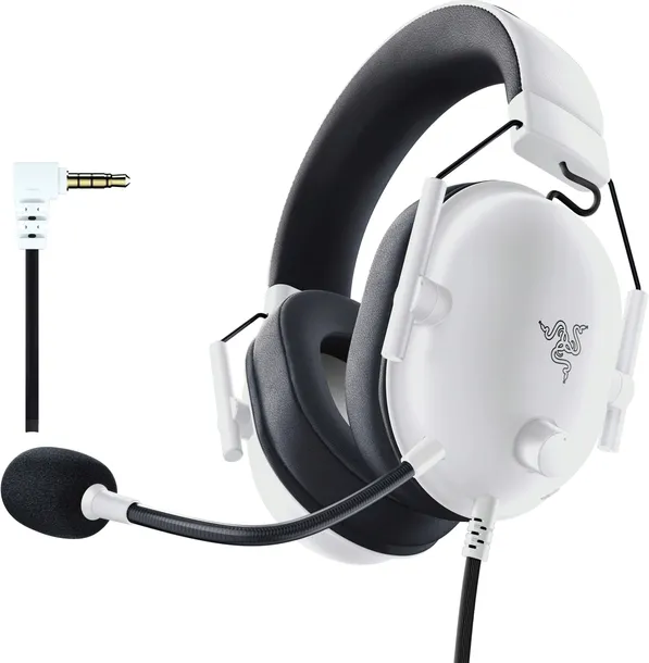 RAZER BlackShark V2 X PS5 PS4 Dźwięk Przestrzenny Białe Słuchawki Gamingowe