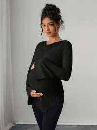 shein-czarna-asymetryczna-bluzka-ciazowa-s06-s