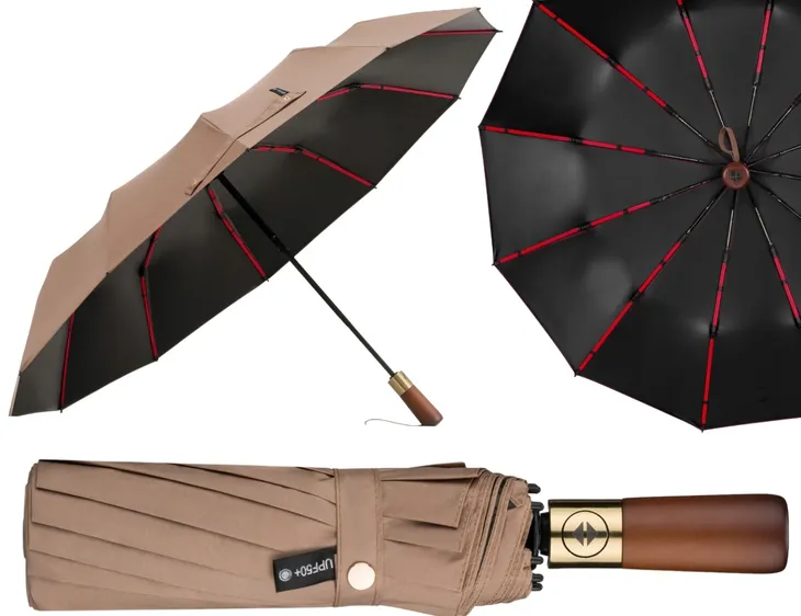 Parasolka automatyczna składana elegancki parasol duży Peterson pokrowiec
