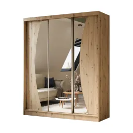 szafa-180-cm-dab-artisan-z-lustrem-przesuwna-vx180