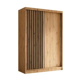 szafa-dwudrzwiowa-150-cm-z-lamelami-dab-artisan-czarne-lam150