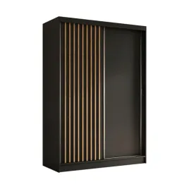 szafa-150cm-dwudrzwiowa-czarna-z-lamelami-dab-artisan-lam150