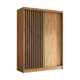 szafa-dwudrzwiowa-160-cm-z-lamelami-dab-artisan-czarne-lam160