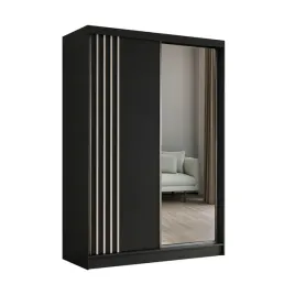 szafa-150-cm-z-lustrem-2-drazki-czarna-biale-lamele-nela150