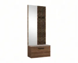garderoba-z-lustrem-80-cm-orzech-lamele-czarne-siedzisko-bez-margaret-ii