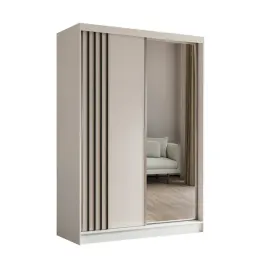 szafa-150-cm-z-lustrem-2-drazki-biala-lamele-czarne-nela150