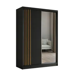 szafa-150-cm-z-lustrem-2-drazki-czarna-lamele-dab-artisan-nela150