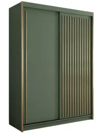 szafa-dwudrzwiowa-przesuwna-150-cm-zielona-zlote-lamele-pesto