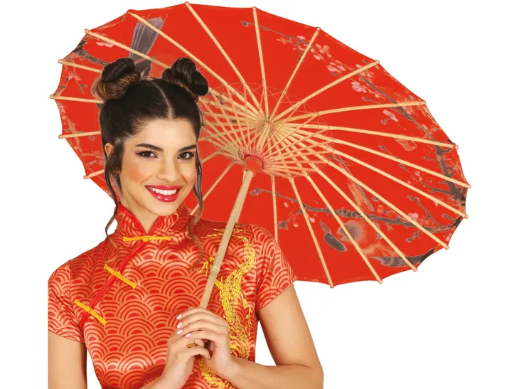 Parasol japoński - czerwony - 82 cm - 1 szt.