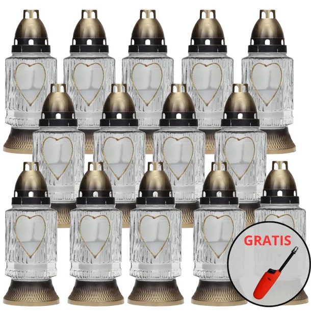 LUKS Znicz nagrobkowy 402B 21cm 14szt  + zapalarka GRATIS !!!