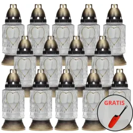 luks-znicz-nagrobkowy-402b-21cm-14szt-zapalarka-gratis