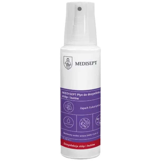 Medisept Spray płyn do dezynfekcji obuwia i stóp 250ml zapach eukaliptus