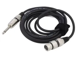 kabel-jack-63mm-2pin-wtykxlr-zenski-3pin-3m-czarny-025mm2-x1szt