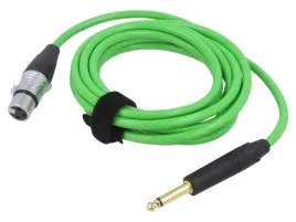 kabel-jack-63mm-2pin-wtykxlr-zenski-3pin-3m-zielony-zyly-2-x1szt