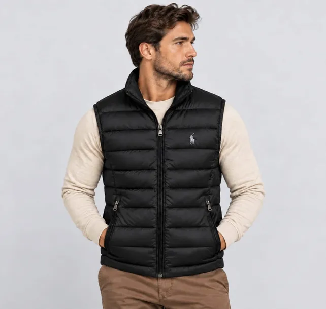 Polo Ralph Lauren Kamizelka - bezrękawnik Męski Czarny Pikowany 710B20425 Jesień r. XXL