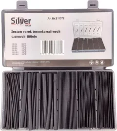 silvertools-rurki-termokurczliwe-czarne-196-szt-8-srednic
