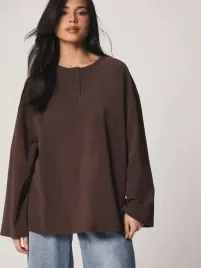 missguided-brazowa-bluza-guziki-s06-m