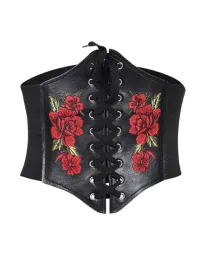 shein-czarny-pas-gorset-kwiaty-s