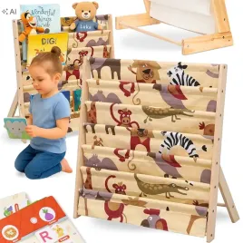 szafka-regal-na-ksiazki-dla-dzieci-stojak-zwierzatka-79cm-organizer-6-polek