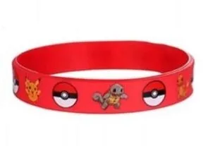 Opaska Silikonowa na Rękę Czerwona Pokémon – Pikachu Squirtle Charmander Pokéball 6,5 cm