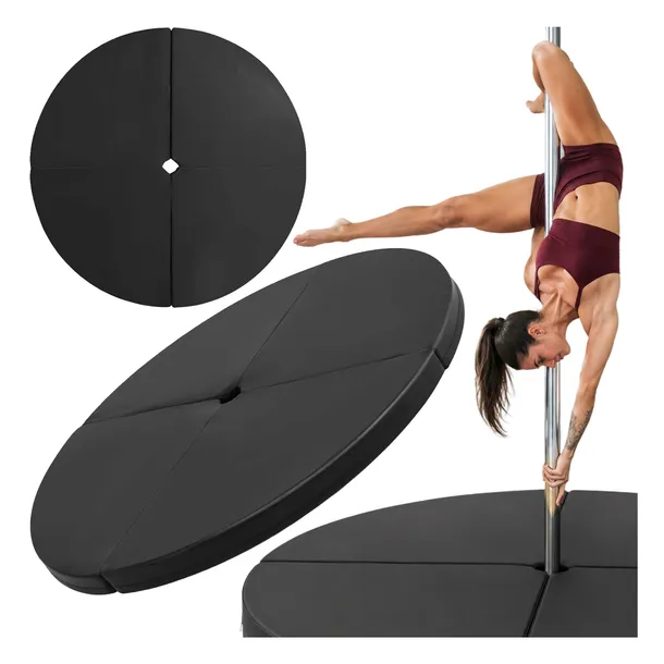GIMNASTYCZNY MATERAC DO POLE DANCE FITNESS TANIEC MATA ASEKURACYJNA CZARNA