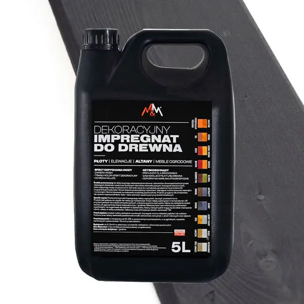 IMPREGNAT farba do drewna M&M antracyt 5l hydrofobowy POLSKI PRODUCENT