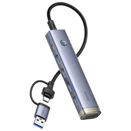 hub-usb-a-usb-c-baseus-ultrajoy-series-4xusb-a-3-0-1xusb-c-5v-szary