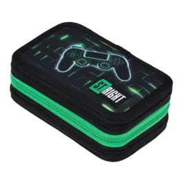 piornik-szkolny-potrojny-z-wyposazeniem-neon-pad-joystick-kontroler