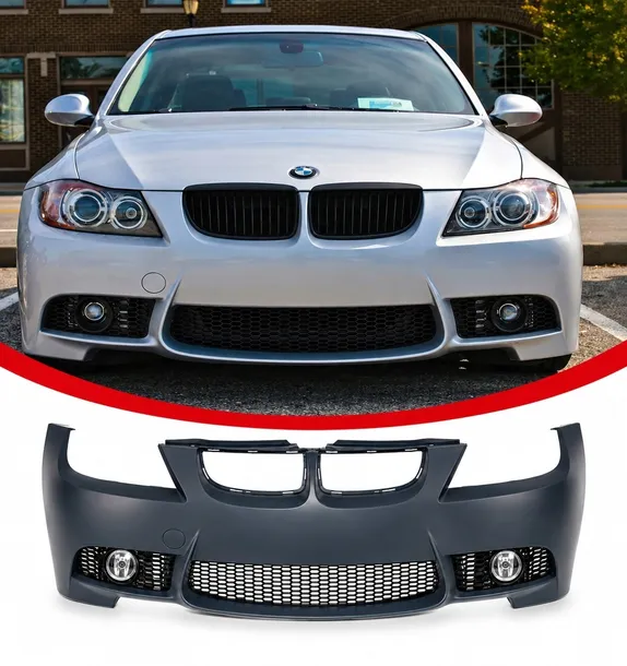 BMW E90 E91 M3 LOOK KOMPLET ZDERZAK PRZEDNI BODYKIT ZESTAW HALOGENY
