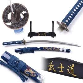 samurajski-miecz-katana-z-pochwa-niebieski-smok-stojak-hk1149