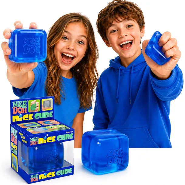 NeeDoh Nice Cube Gniotek Antystresowy Kostka Lodu gniotki memory niebieski