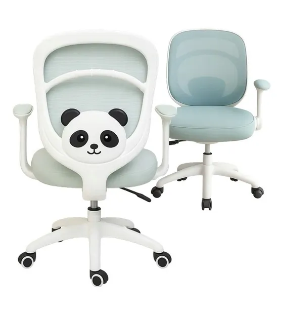 FOTEL DZIECIĘCY OBROTOWY PANDA Z PODNÓŻKIEM REGULOWANY ERGONOMICZNY ZIELONY