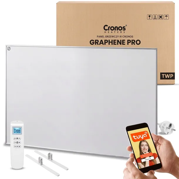 GRZEJNIK NA PODCZERWIEŃ GRAFENOWY PANEL ELEKTRYCZNY PROMIENNIK WiFi IR 750W