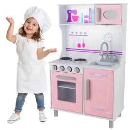 duza-tradycyjna-rozowa-kuchnia-dla-dzieci-kitchenfun-piekarnik-lodowka