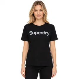 koszulka-damska-superdry-logo-klasyczna-czarna