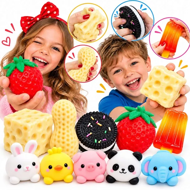 GNIOTKI ANTYSTRESOWE CRUNCHY WASELINA ORZESZEK LÓD OREO MOCHI SER 10 SZT