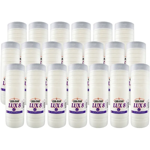 Cer-Far Lux 8 Wkład do Zniczy Parafinowy 19cm 7 Dni 20 Sztuk