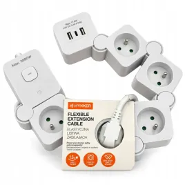 hykker-listwa-zasilajaca-elastyczna-lamana-5-gniazd-2xusb-a-usb-c-15m