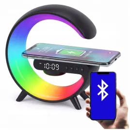 lampka-na-biurko-led-glosnik-ladowarka-10w-indukcja-qi-zegar-rgb-czarna